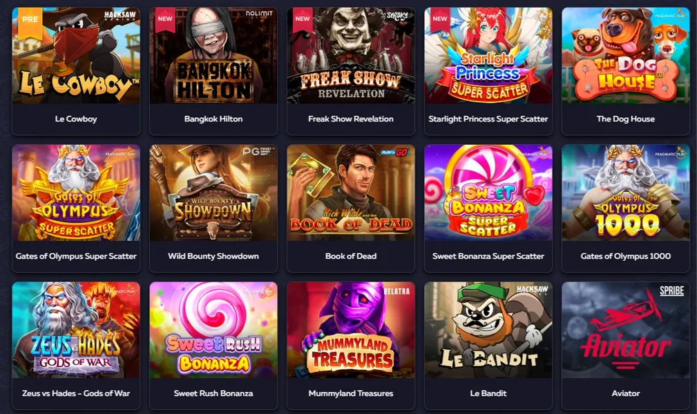 Игры, доступные через зеркало Vavada